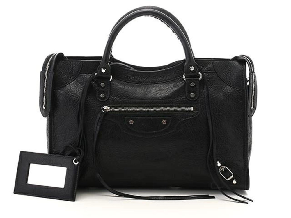 Balenciaga The City Shoulder Bag Calf Black SV